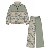 Preorder MOQ 5 pcs Each Style Hunting Camo Kids Zipper Pullover Girls Set-2026.8.28