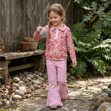 GLP3855 Floral Pullover Pink Denim Jeans 2 Pcs Girl's Set
