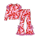 Preorder MOQ 5 pcs Each Style Valentine's Day Camo Ruffles Kids Matching Clothes