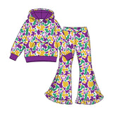 Preorder MOQ 5 pcs Each Style Mardi Gras Camo Ruffles Kids Matching Clothes