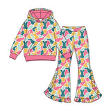 Preorder MOQ 5 pcs Each Style Easter Bunny Camo Ruffles Kids Matching Clothes