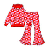 Preorder MOQ 5 pcs Each Style Valentine's Day Love Plaid Ruffles Kids Matching Clothes