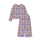 Preorder MOQ 5 pcs Each Style Mardi Gras Girl's Jumpsuit & Scallop Edge Set Kids Matching Clothes