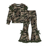 Preorder MOQ 5 pcs Each Style Hunting Duck Deer Ruffles Kids Matching Clothes