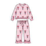 Preorder MOQ 5 pcs Each Style Mardi Gras Crawfish Pajamas Kids Matching Clothes