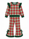 Preorder MOQ 5 pcs Each Style Christmas Santa Ruffles Kids Matching Clothes