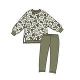 Preorder MOQ 5 pcs GLP3997 Hunting Camo Green Yoga Girls Set