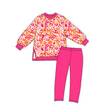 Preorder MOQ 5 pcs GLP4004 Leopard Rose Red Yoga Girls Set