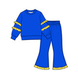 Preorder MOQ 5 pcs Each Style Solid Color Ruffles Kids Matching Clothes
