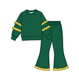 Preorder MOQ 5 pcs Each Style Solid Color Ruffles Kids Matching Clothes