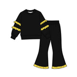 Preorder MOQ 5 pcs Each Style Solid Color Ruffles Kids Matching Clothes