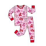 Preorder MOQ 5 pcs Each Style Valentine's Day Puppy Plaid Love Pajamas Kids Matching Clothes