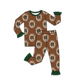 Preorder MOQ 5 pcs Each Style Hunting Duck Puppy Brown Green Pajamas Kids Matching Clothes