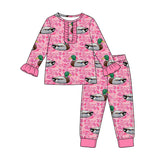 Preorder MOQ 5 pcs Each Style Hunting Mallard Ducks Camo Rose Red Ruffles Kids Matching Clothes