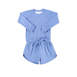 Preorder GLS0006 Blue Purple Yoga Girls Shorts Set