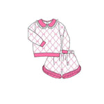 Preorder 11.04 MOQ 5 pcs GLS0035 Coquette Bows Pink Girls Shorts Set