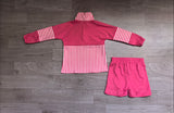 Preorder Samples GLS0106 Solid Color Stripe Pink Pullover Yoga Girls Shorts Set