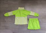 Preorder Samples GLS0109 Solid Color Stripe Green Pullover Yoga Girls Shorts Set