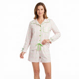 GLS0115 Christmas Trees Bows Green Adult Women's Shorts Pajamas Set