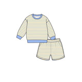 Preorder MOQ 5 pcs Each Style Colorful Stripe Yoga Girls Shorts Set