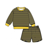 Preorder MOQ 5 pcs Each Colorful Stripe Adult Women's Shorts Set