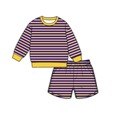 Preorder MOQ 5 pcs Each Colorful Stripe Adult Women's Shorts Set