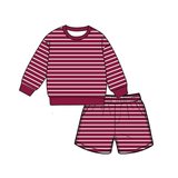 Preorder MOQ 5 pcs Each Colorful Stripe Adult Women's Shorts Set