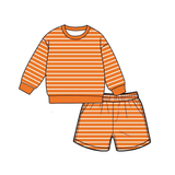 Preorder MOQ 5 pcs Each Colorful Stripe Adult Women's Shorts Set