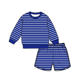 Preorder MOQ 5 pcs Each Colorful Stripe Adult Women's Shorts Set