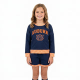 GLS0162 Vinyl School Team AUBURN Yoga Girls Shorts Set