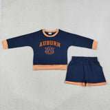 GLS0162 Vinyl School Team AUBURN Yoga Girls Shorts Set