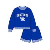 Preorder MOQ 5 Pcs Each Style School Team Mascot Plaid Girls Shorts Set