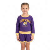 GLS0166 Vinyl School Team LOUISIANA Yoga Girls Shorts Set