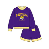 Preorder MOQ 5 Pcs Each Style School Team Mascot Plaid Girls Shorts Set