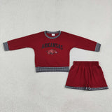 GLS0167 Vinyl School Team ARKANSAS Yoga Girls Shorts Set