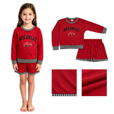 GLS0167 Vinyl School Team ARKANSAS Yoga Girls Shorts Set