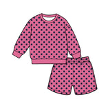 Preorder MOQ 5 pcs Each Colorful Dots Adult Women's Shorts Set