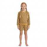 GLS0205 Dots Orange Girls Shorts Set