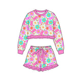 Preorder MOQ 5 pcs Each Style Easter Bunny Ruffles Girls Shorts Set Kids Matching Clothes