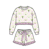 Preorder MOQ 5 pcs Each Style Saint Patrick Rainbows Bows Kids Matching Clothes
