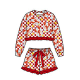 Preorder MOQ 5 pcs Each Style Mardi Gras Crawfish Plaid Kids Matching Clothes