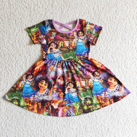 SALE GSD0013 Cartoon Purple Girl Dress
