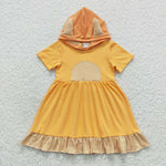 GSD0385 New Cartoon Orange Cute Hoodie Girl's Dress