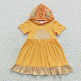 GSD0385 New Cartoon Orange Cute Hoodie Girl's Dress