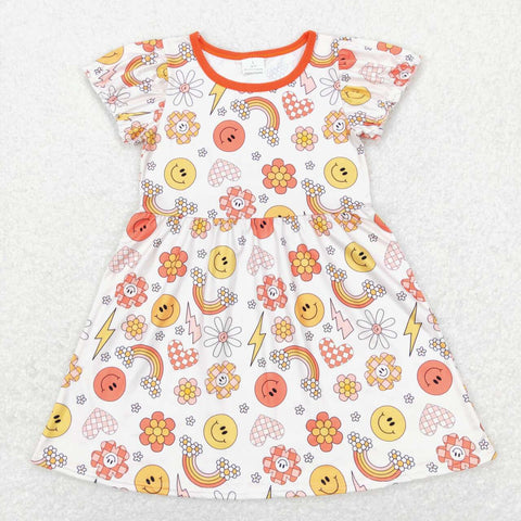 GSD0404 Summer Flower Sun Rainbow Girl's Dress