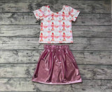 GSD0412 Strawberry Cake Leather Pink Skirt Girl's Set