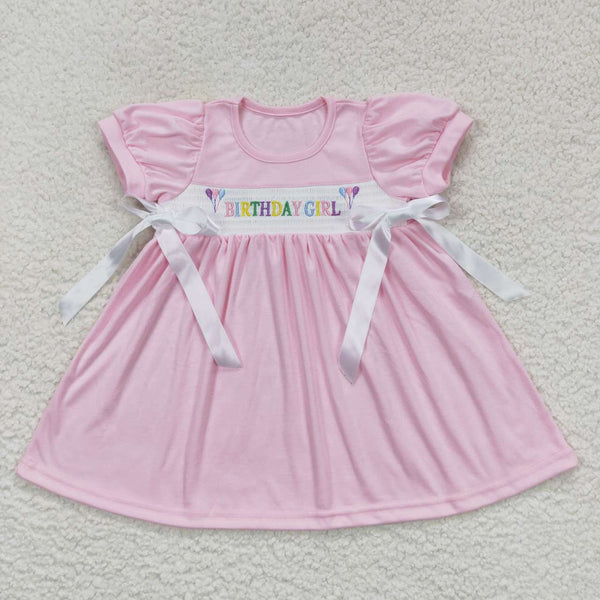 GSD0433 Birthday Girl Pink Smocked Girl's Dress 3T