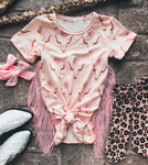 GSD0438 Western Pink Tassel Girl's Dress