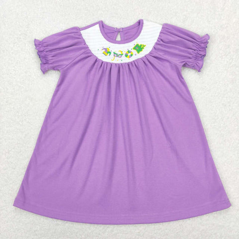 GSD0502 Purple Short Sleev Baby Girl's Dress