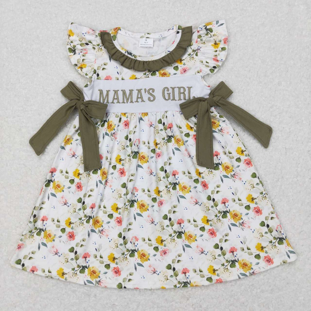GSD0507/SR0478 Embroidery MAMA'S GIRL Flower Kids Sibling Matching Clothes